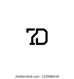 seven D logo initial letter number vector icon