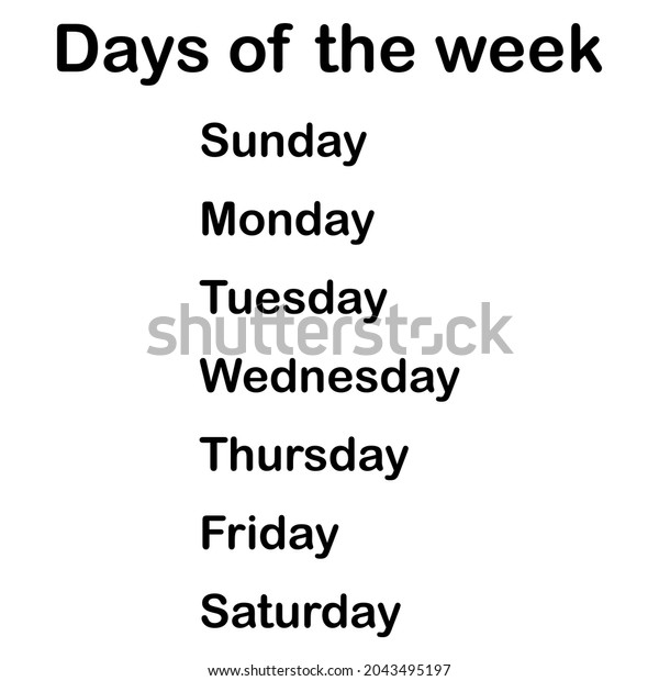 Seven Day Week Chart Stock Vector (Royalty Free) 2043495197 | Shutterstock