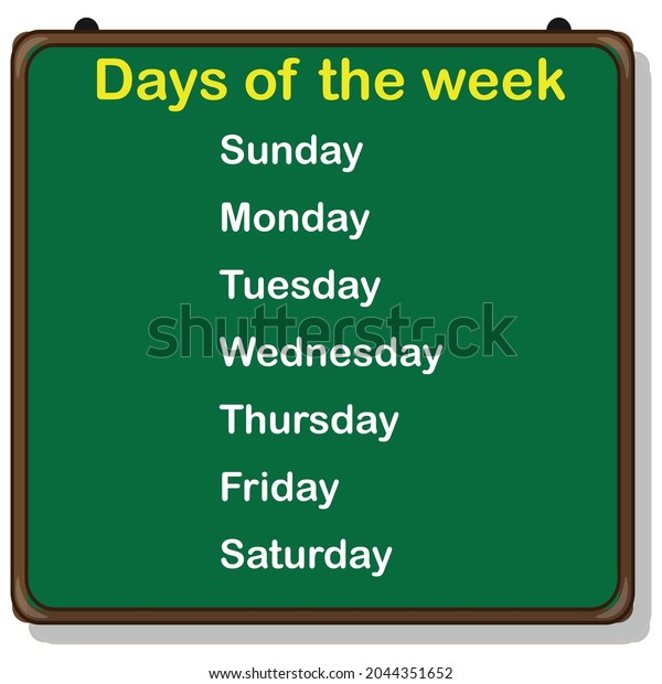 Seven Day Week Chart Stock Vector (Royalty Free) 2044351652  Shutterstock