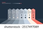 Seven days. Simple vector infographic template