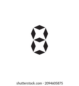 seven diamond number 8 simple symbol logo vector