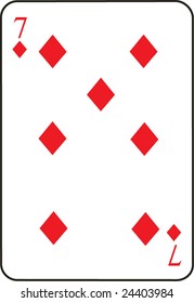 Seven of Diamonds Vector Illustration
