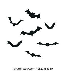 Seven different bats icons, vector