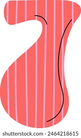 Seven Digit Cartoon Font Vector Illustration