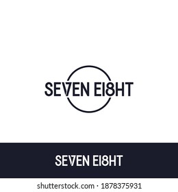 seven eight logo design vector