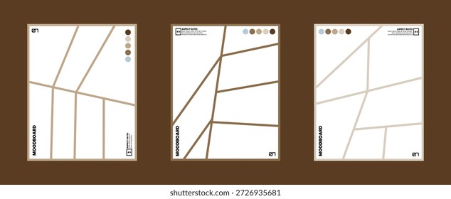 Seven frame comic moodboard design in 4:5 aspect ratio using neutral colors