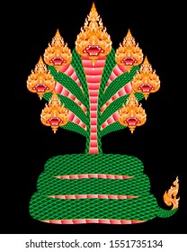Seven head King Naga graphic vector