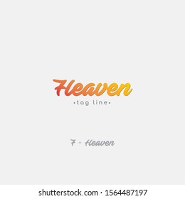 Seven Heaven Logo, 7 Heaven, Abstract Minimalism Light Logo Design For Your Brand, Template, Sign, Symbol, Icon