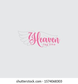 Seven Heaven Logo, 7 Heaven, Abstract Minimalism Light Logo Design For Your Brand, Template, Sign, Symbol, Icon