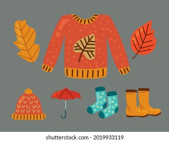 seven hello autumn set icons