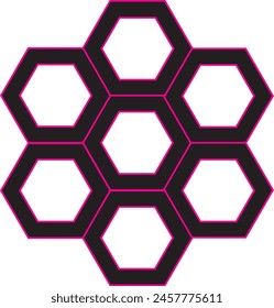 Icono de siete hexágonos con arts-05