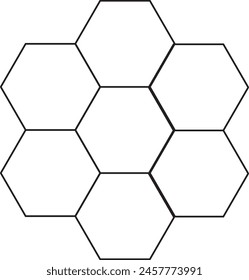 Seven Hexagons icon with arts-2