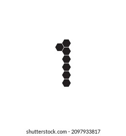 seven hexagons number 1 simple symbol logo vector