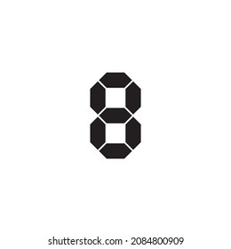sieben Hexagons Nummer 8, einfaches Symbol, Vektorgrafik