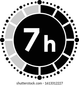 Seven hour time icon - Vector