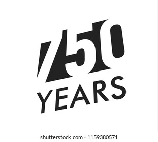 Seven hundred fifty years vector emblem template. Anniversary symbol, negative space design. Jubilee black color icon. Happy 750th birthday, abstract illustration.