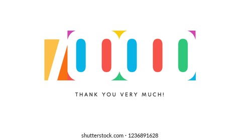 Seven hundred thousand subscribers baner. Colorful logo for anniversary day.