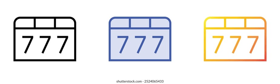 seven icon. Linear, Blue Fill and Gradient Style Design Isolated On White Background