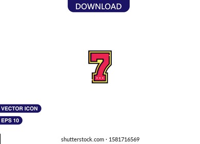 Seven icon in trendy flat style isolated on white background vector illustration