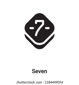 Seven icon vector isolated on white background, logo concept of Seven sign on transparent background, filled black symbol