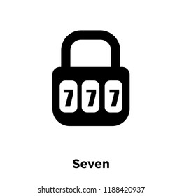 Seven icon vector isolated on white background, logo concept of Seven sign on transparent background, filled black symbol