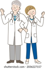 Seven international healthcare workers laughing with their arms crossed