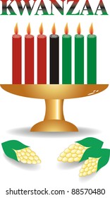 Seven Kwanzaa Candles In Vector