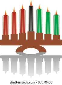 seven kwanzaa candles in vector