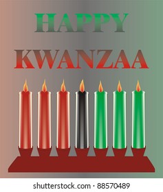 seven kwanzaa candles in vector