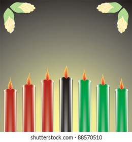 seven kwanzaa candles in vector