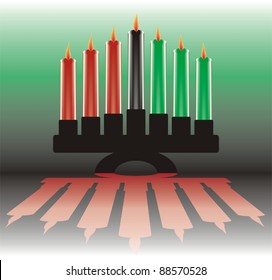 seven kwanzaa candles in vector