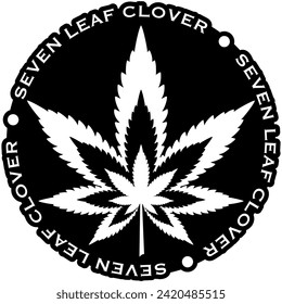 seven leaf clover black vector graphic design and cut file