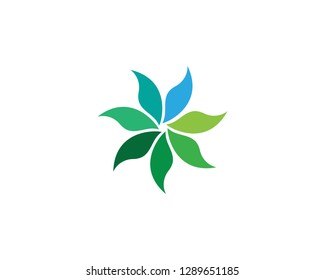 Seven leaf go green logo nature