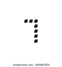 
seven leaf number 7 simple symbol logo vector