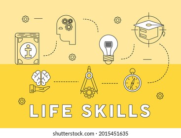 seven life skills set icons