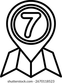 Design de ícone de vetor de sete linhas