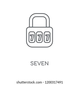 Seven linear icon. Seven concept stroke symbol design. Thin graphic elements vector illustration, outline pattern on a white background, eps 10.