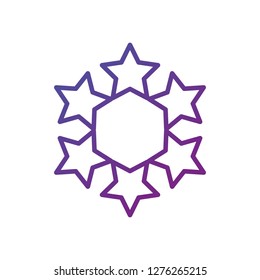 Seven linear score stars in circle geometric shape. linear icon. Vector illustration isolated on white background.