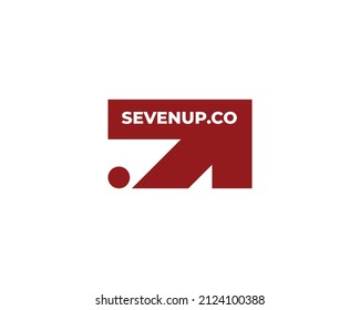 plantilla de diseño de logotipo de siete niveles. Logo de flecha. Logo de número de letra 7