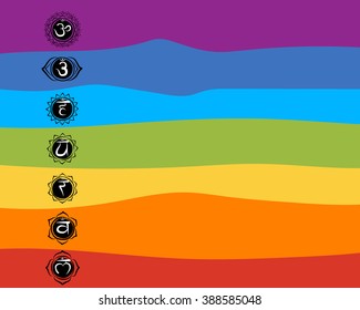 Seven main chakras, sketch foy your design