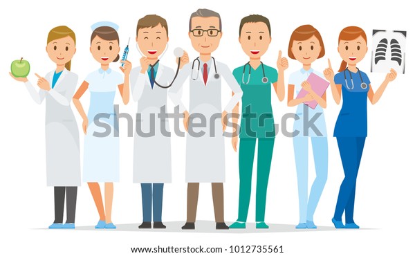 Seven Medical Staff Members Stock Vector Royalty Free