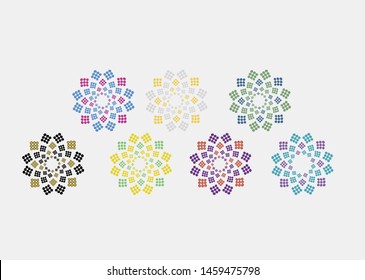 seven nice arabic ornaments vector