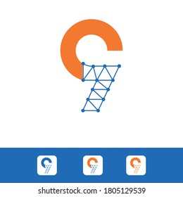 Plantilla de siete y nueve logotipos 