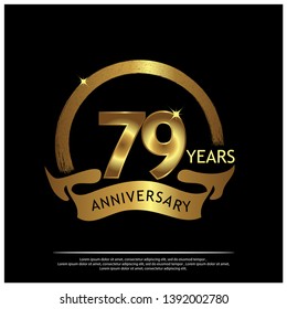 Seven nine years anniversary golden. anniversary template design for web, game ,Creative poster, booklet, leaflet, flyer, magazine, invitation card - Vector