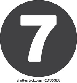 Seven, Number 7 flat icon, circular sign