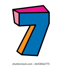 seven or number 7 vector logo colorful playful design illustration