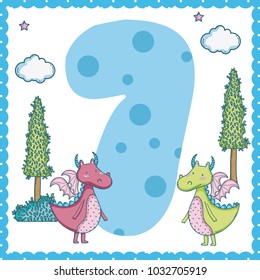 Seven number cartoon