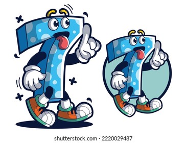 Seven number cartoon mascot characters