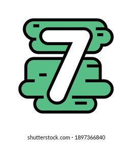 seven number color icon vector. seven number sign. isolated symbol illustration