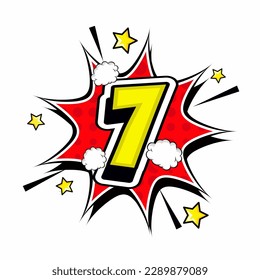 7-stellige Comic-Pop-Vektorgrafik 